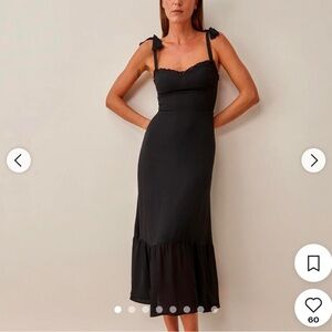 Reformation Nikita black tie strap Dress